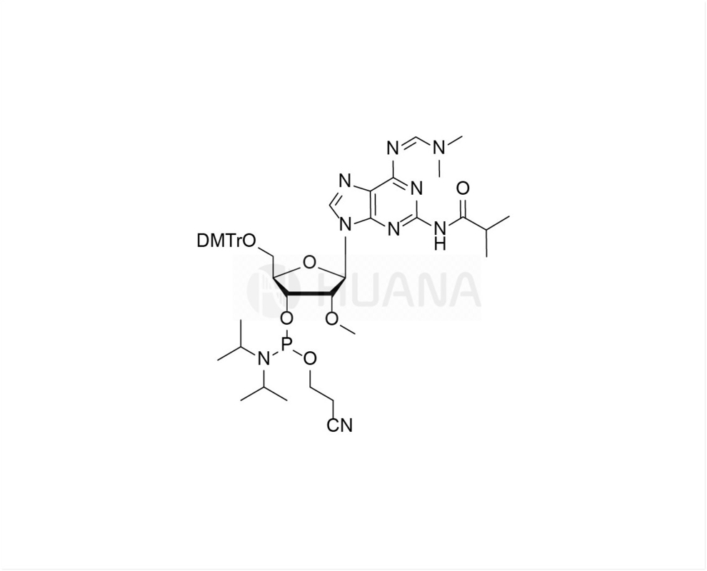DMTr-2'-O-Me-N2-iBu-N6-dmf- 2-एमिडो-आरए-3'-CE-फॉस्फोरामिडाइट