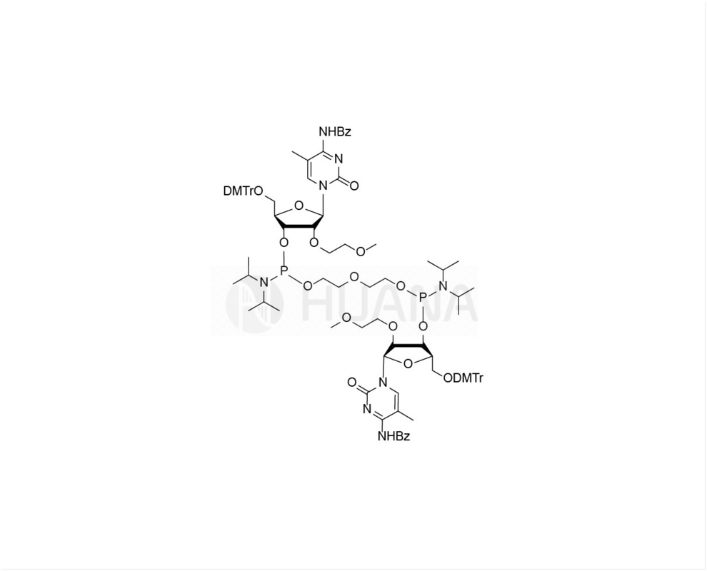 di(5'-O-DMTr-2'-O-MOE-5-Me-rC(Bz)-3'-oxy) -(oxybis ((ethane-1,2-diyl)) -bis ((diisopropylphosphoramidite)