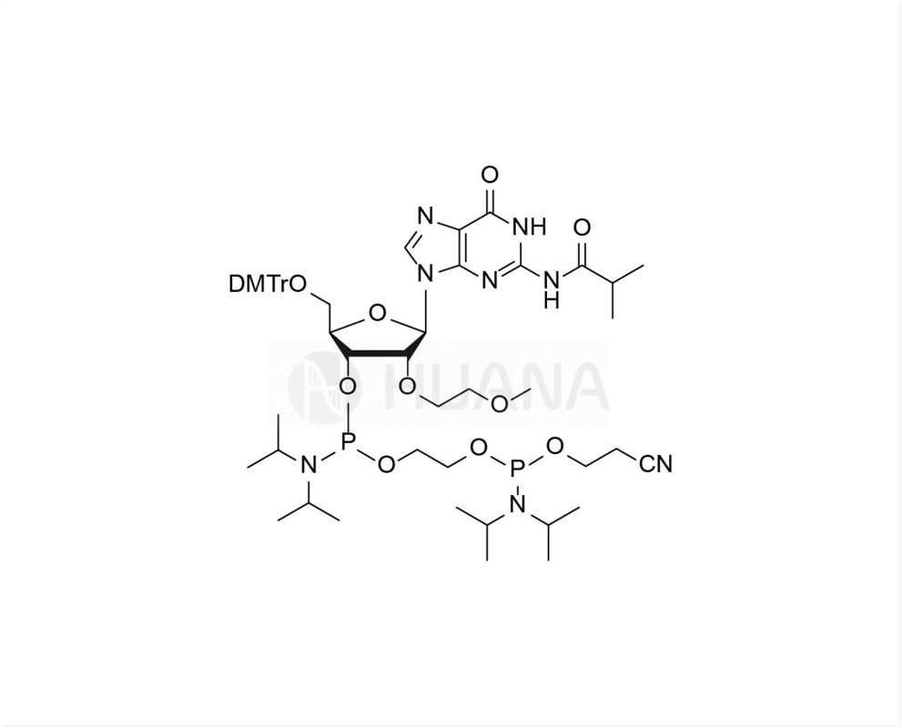 5'-O-DMT-2'-O-MOE-rG ((iBu)-3'- ((2-साइनोएथॉक्सी) ((डायसोप्रोपाइलामाइनो) फॉस्फोरामिडाइट) -एथिल-डायसोप्रोपाइलफोस्फोरामिडाइट)